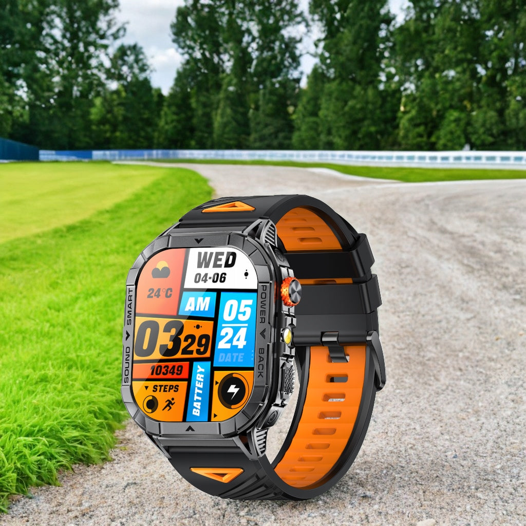 Vyriškas išmanusis lauko laikrodis sandarus IP68 AMOLED GlacierX Racer Black