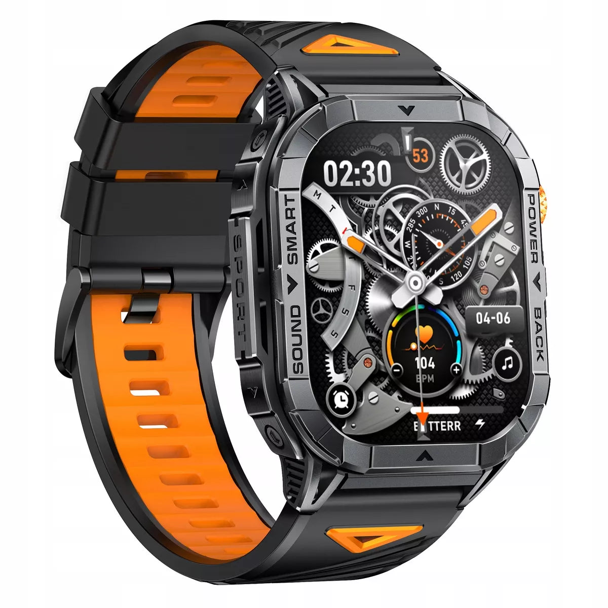 Vyriškas išmanusis lauko laikrodis sandarus IP68 AMOLED GlacierX Racer Black