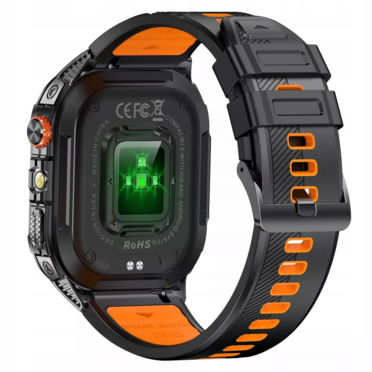 Vyriškas išmanusis lauko laikrodis sandarus IP68 AMOLED GlacierX Racer Black