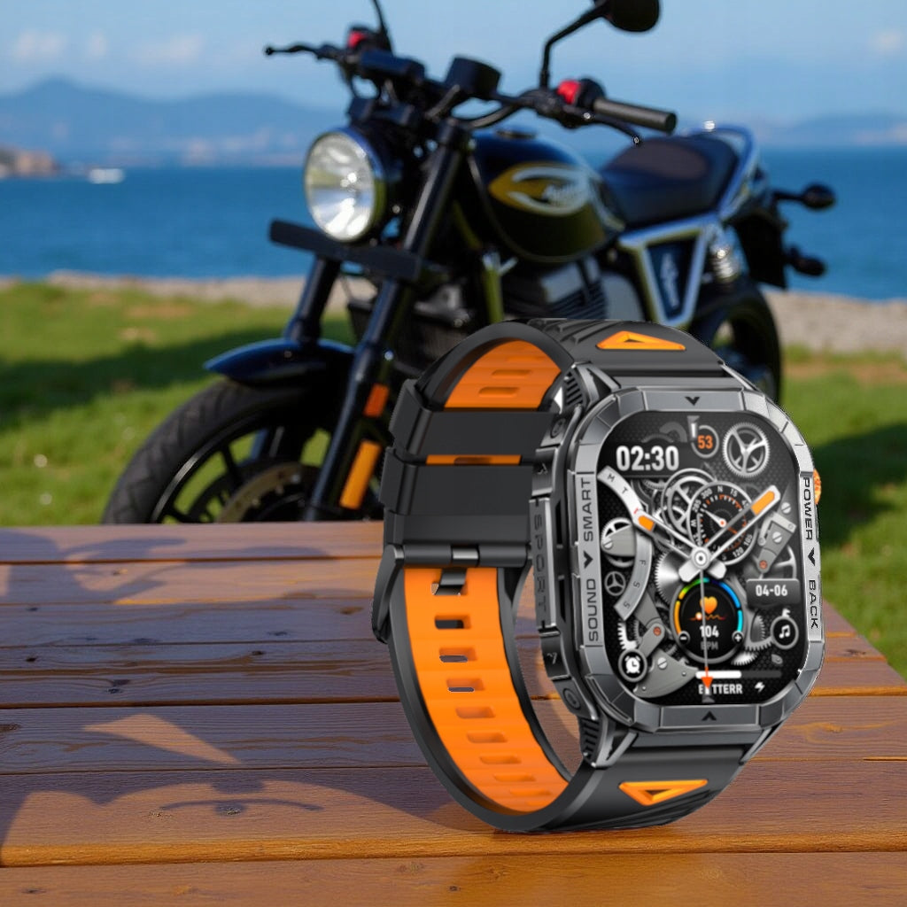 Vyriškas išmanusis lauko laikrodis sandarus IP68 AMOLED GlacierX Racer Black