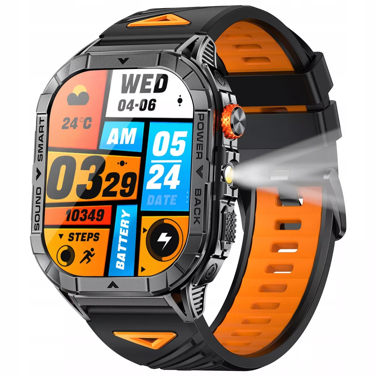 Vyriškas išmanusis lauko laikrodis sandarus IP68 AMOLED GlacierX Racer Black