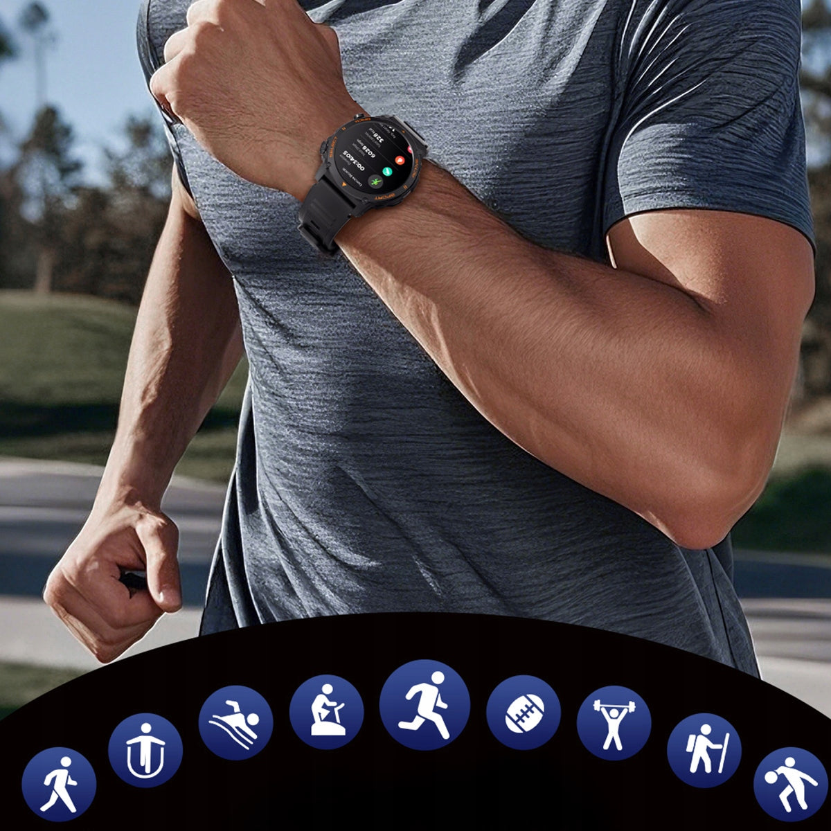 Išmanusis laikrodis Vyriškas 1.43 100 disciplinų kovos menai ChatGPT juodas