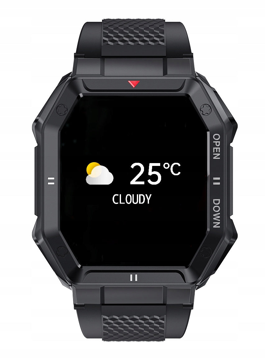 Vyriškas išmanusis laikrodis DIDELIS, VANDENIUI ATSPARUS, SKAMBUČIAI, Juodas GlacierX Trail