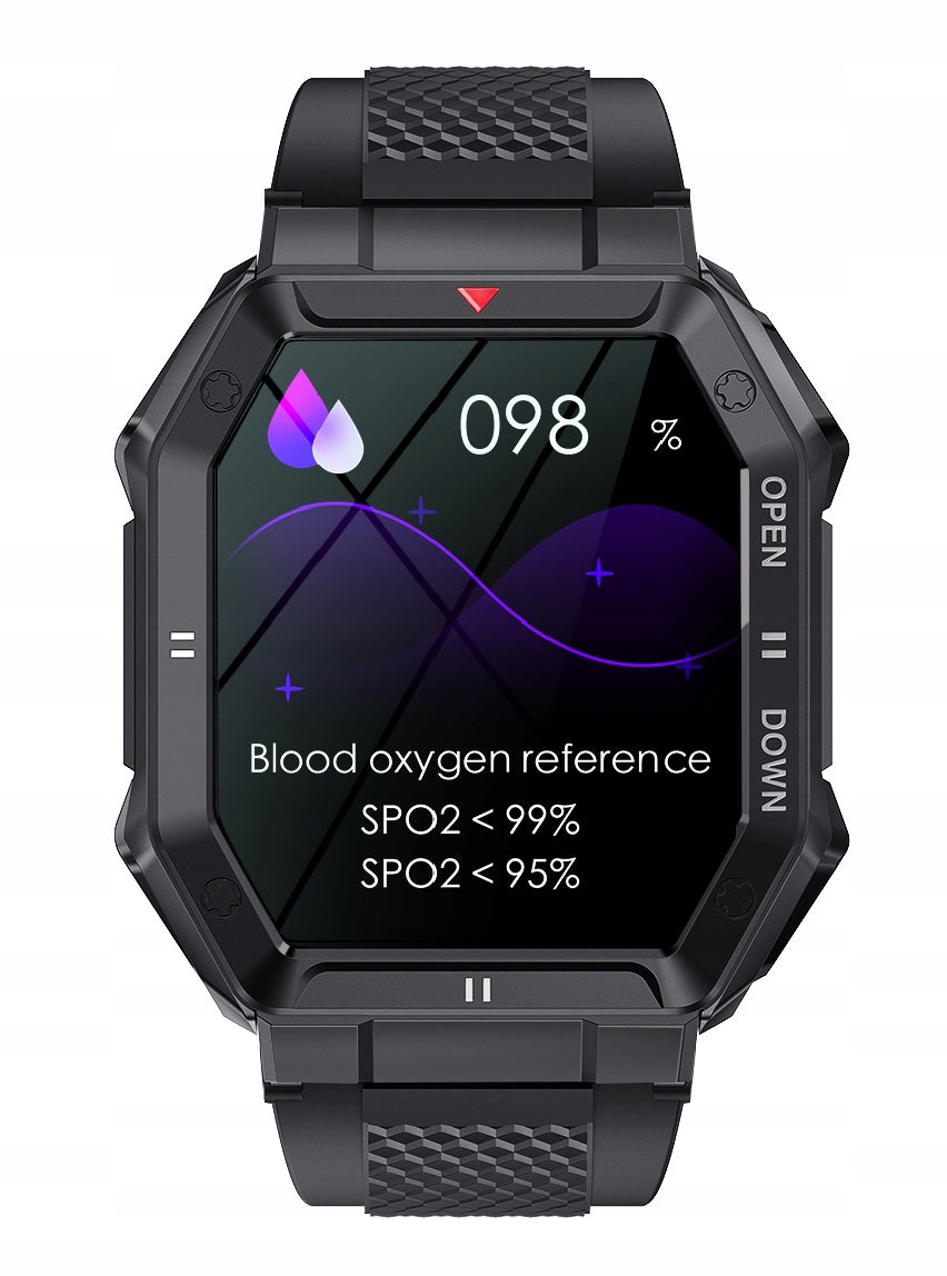 Vyriškas išmanusis laikrodis DIDELIS, VANDENIUI ATSPARUS, SKAMBUČIAI, Juodas GlacierX Trail