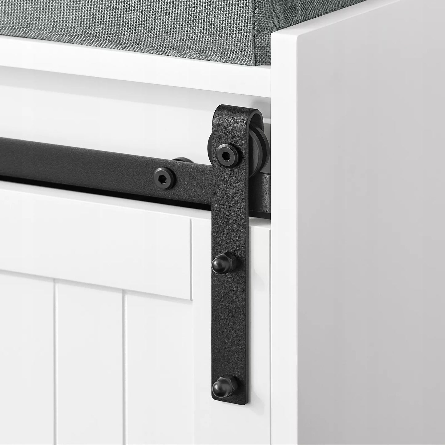 SoBuy Balta batų spintelė su sėdyne ir stumdomomis durimis FSR133-K-W