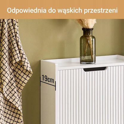 SoBuy Balta siaura stovinti batų spintelė prieškambariui FSR177-W