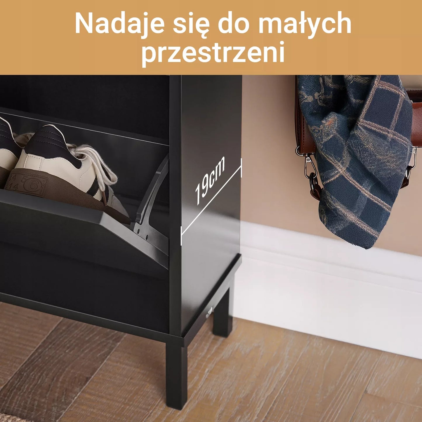 SoBuy Juoda batų spintelė Lentyna prieškambariui su 4 durelėmis FSR100-SCH