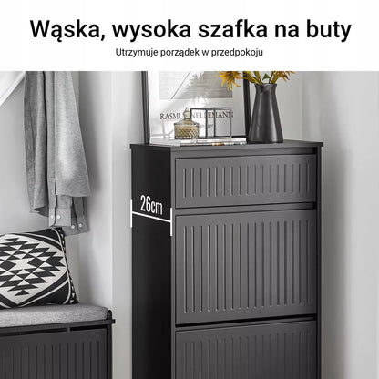 SoBuy Juoda batų spintelė su stalčiumi prieškambariui FSR165-SCH