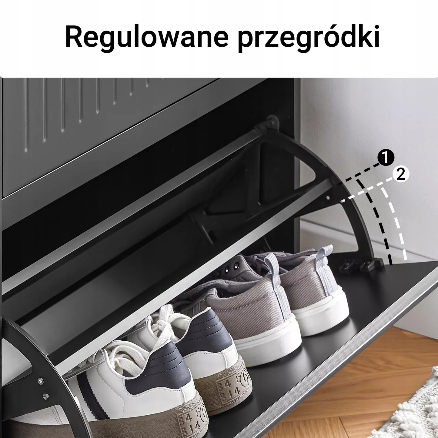 SoBuy Juoda batų spintelė su stalčiumi prieškambariui FSR165-SCH