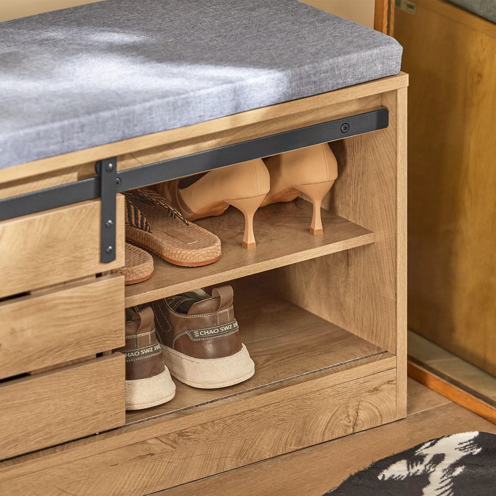 SoBuy Suolas su batų spintelė prieškambariui, ąžuolas FSR120-N