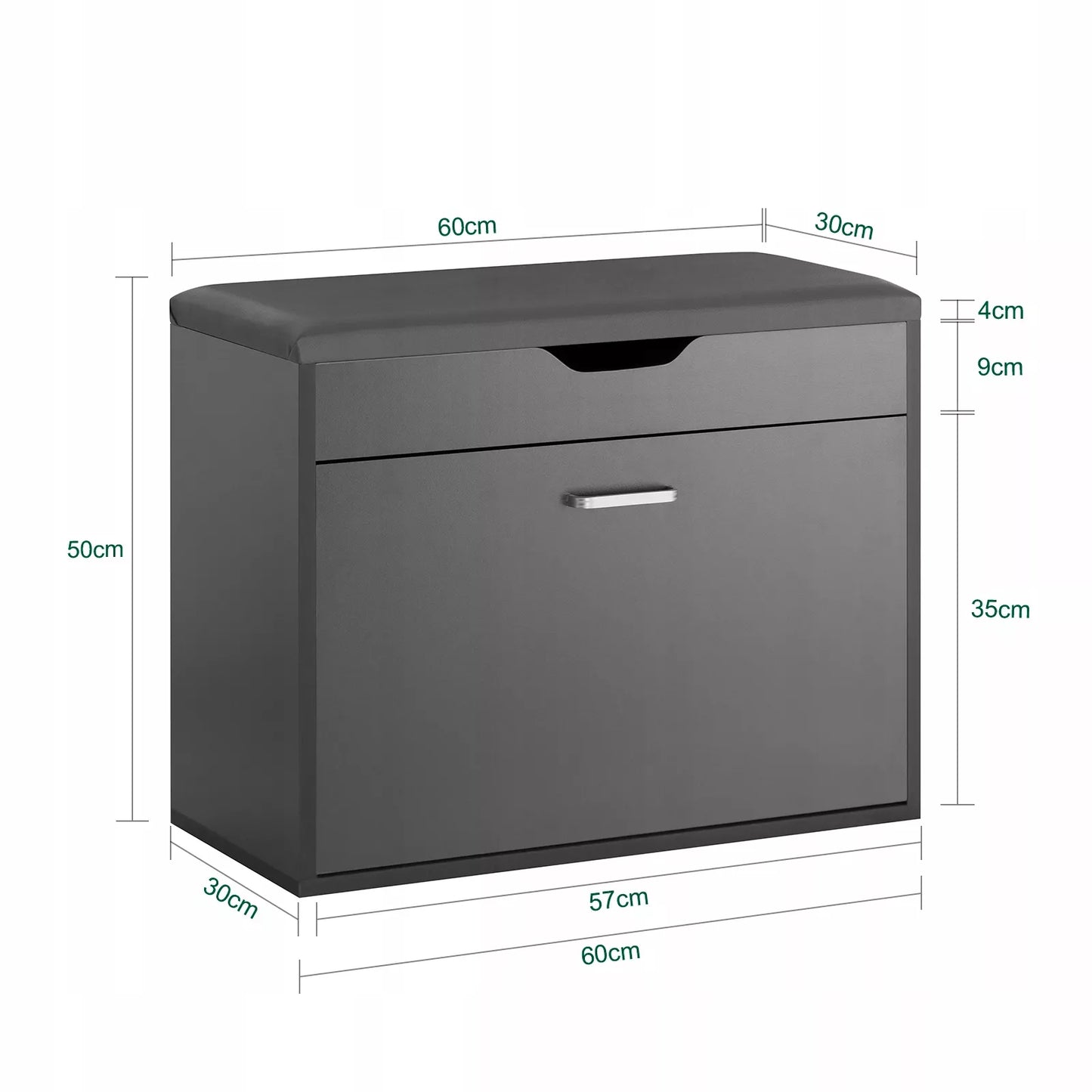 SoBuy suolas su sėdyne batų spintelė su laikymo skyriumi komoda FSR95-HG