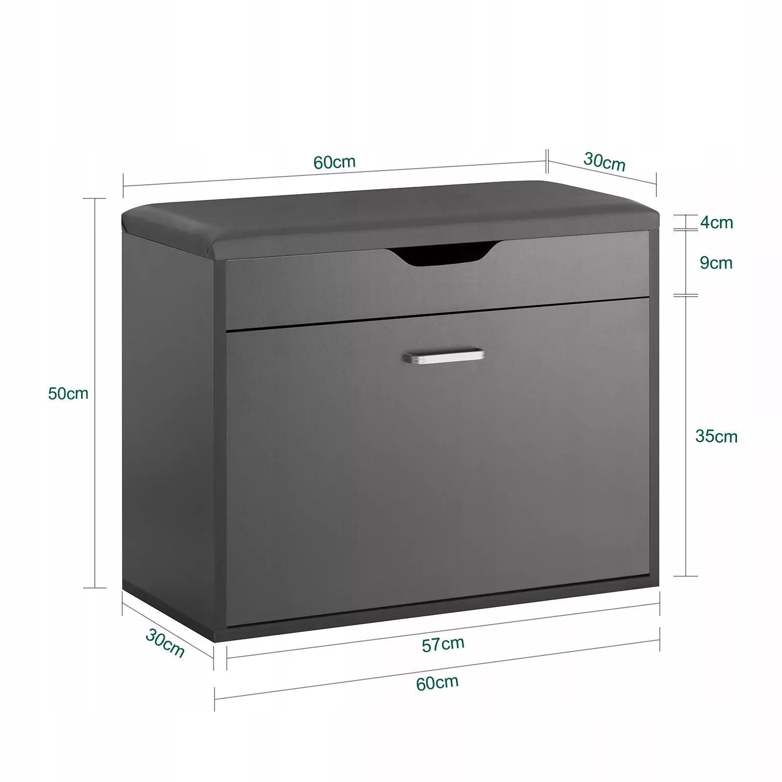SoBuy suolas su sėdyne batų spintelė su laikymo skyriumi komoda FSR95-HG