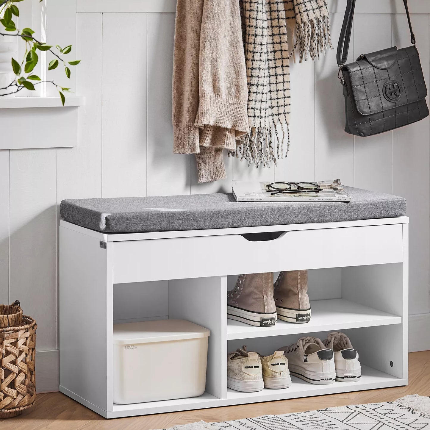 SoBuy suolas su atidaroma sėdyne ir batų laikymo skyriumi FSR45-HG