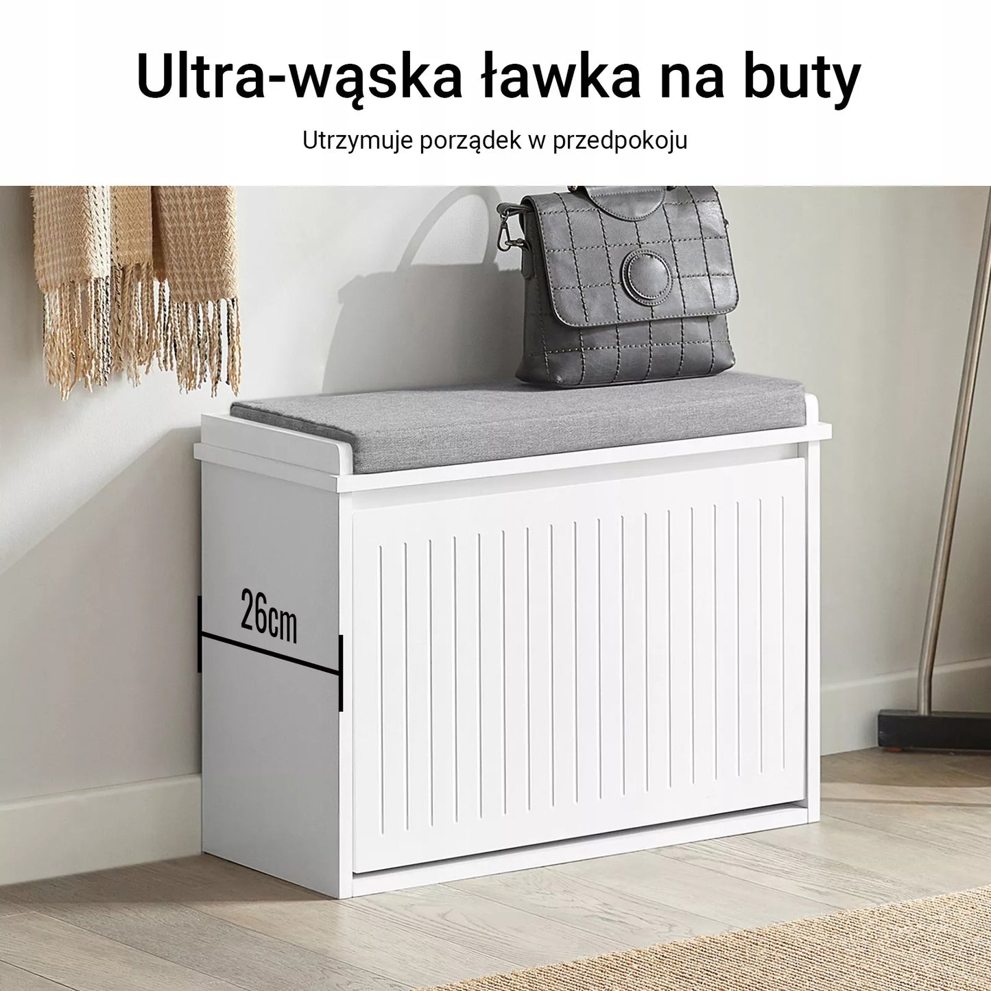 SoBuy Suolas su sėdimąja dalimi Batų spintelė Komoda prieškambariui FSR98-W