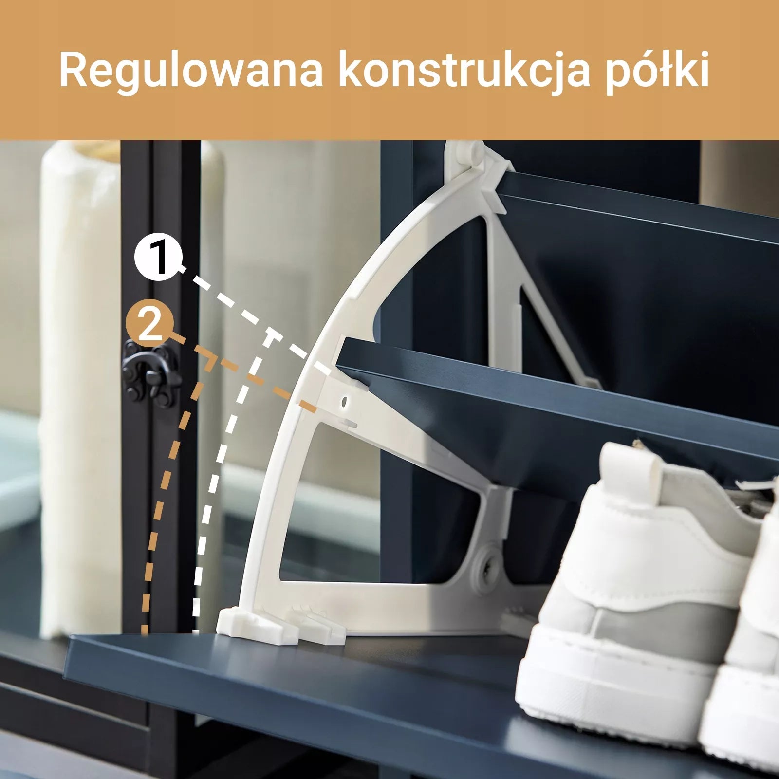 SoBuy Mėlyna batų spintelė Lentyna Komoda prieškambariui 3 durys FSR94-B