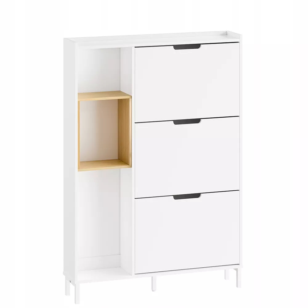 SoBuy Batų spintelė, 90,2x129,6x19,1 cm, Balta, MDF plokštė, FSR209-WN