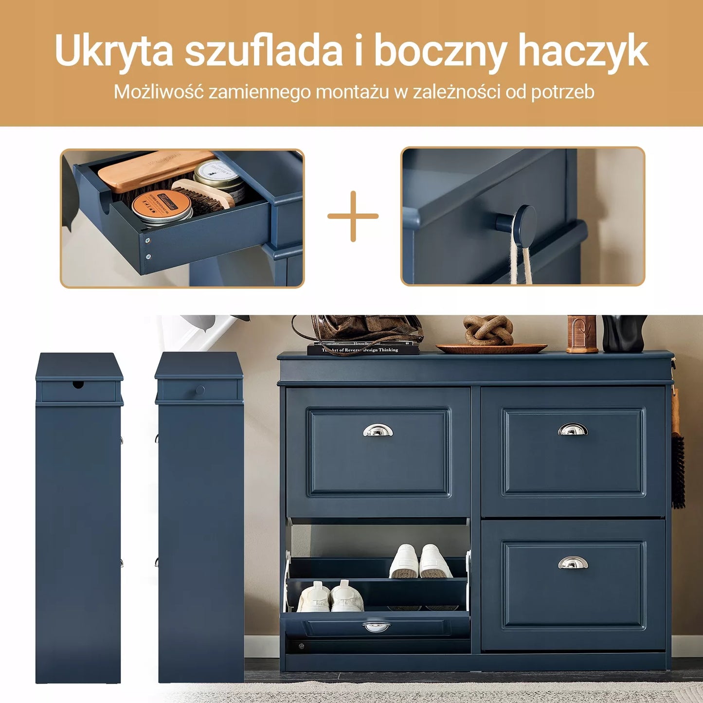 SoBuy Batų spintelė drabužinei su 4 stalčiais, organizatorius FSR79-B