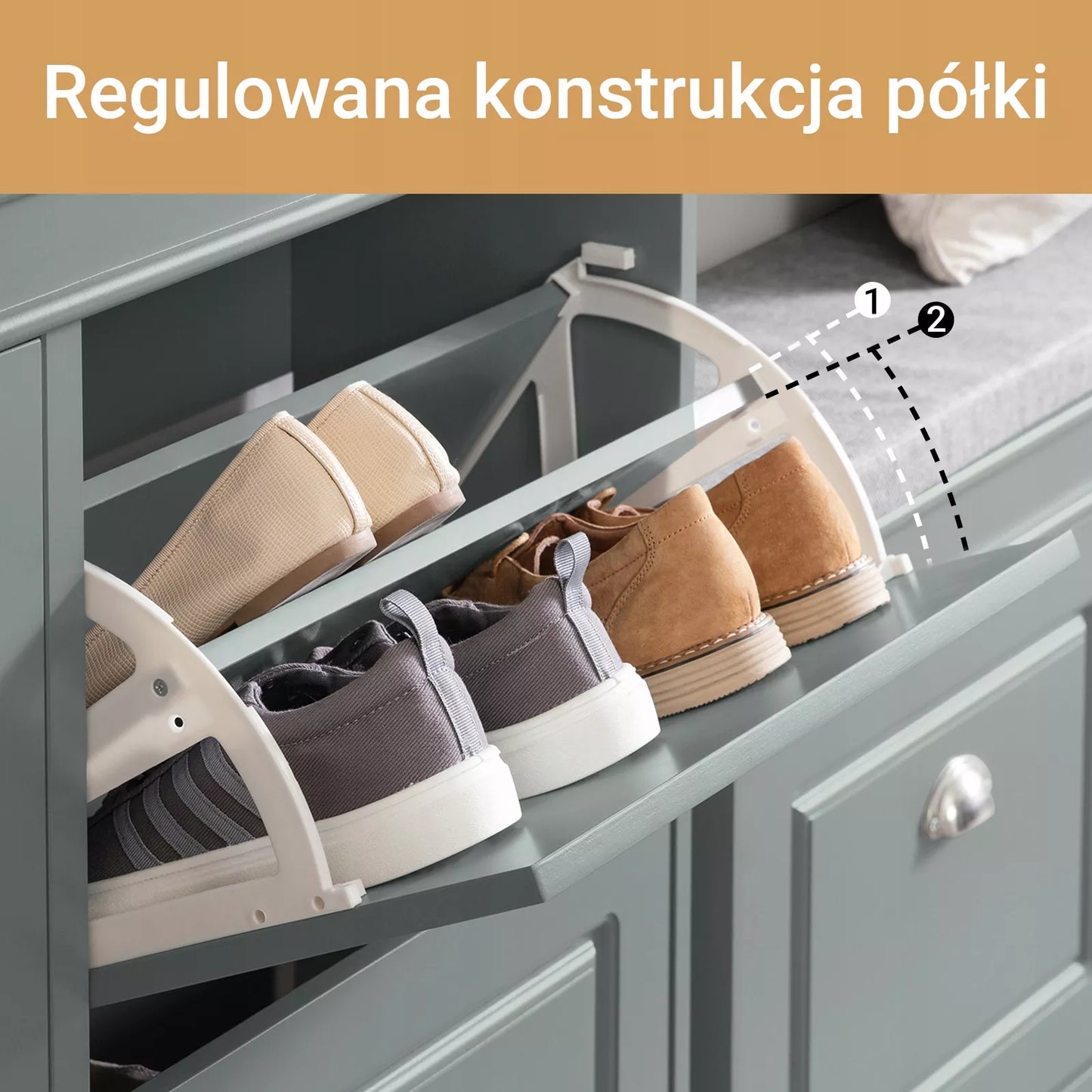 SoBuy Batų spintelė su 4 stalčiais, drabužių spintos organizatorius FSR79-HG