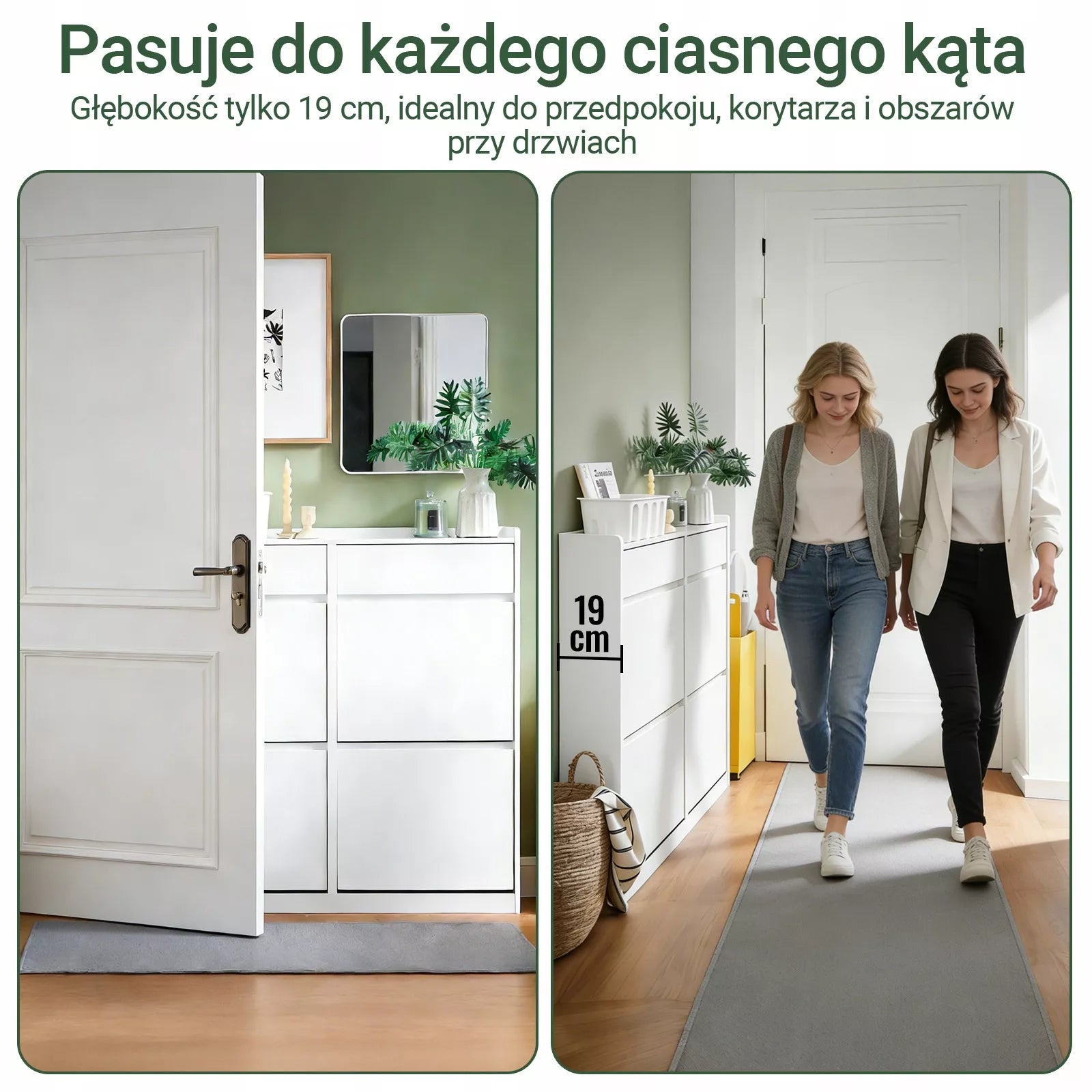 SoBuy Batų spintelė su 4 durelėmis ir 2 stalčiais prieškambariui FSR169-W