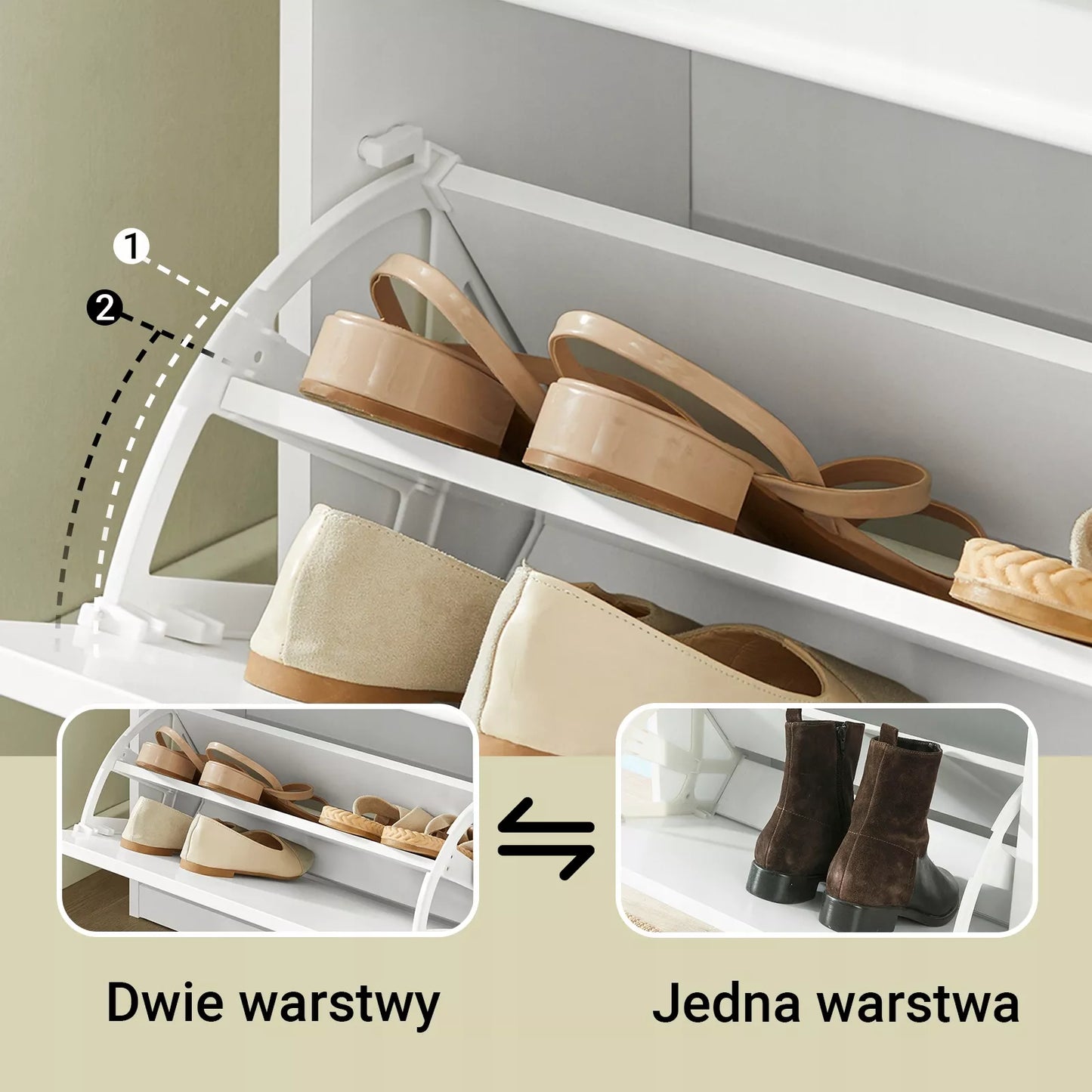 SoBuy Batų spintelė su pilka sėdimąja dalimi drabužinėje FSR64-W