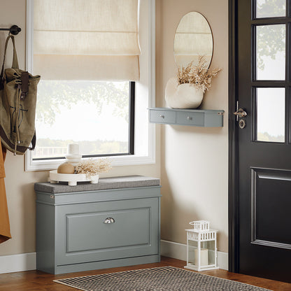 SoBuy Pilka pakabinama sieninė lentyna su 2 stalčiais svetainei FRG43-HG