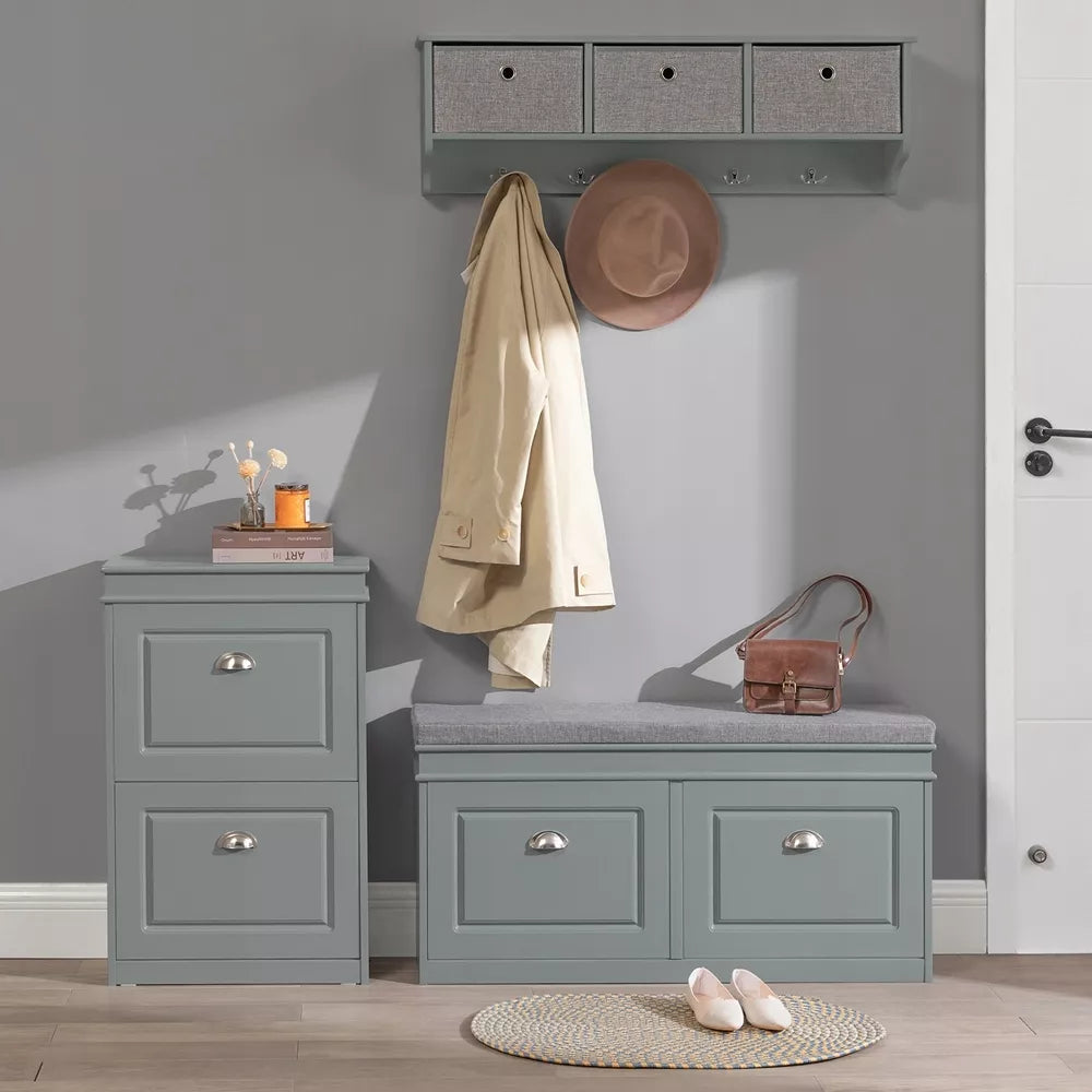 SoBuy Siaura batų spintelė su sėdyne prieškambariui 24 cm FSR64-HG