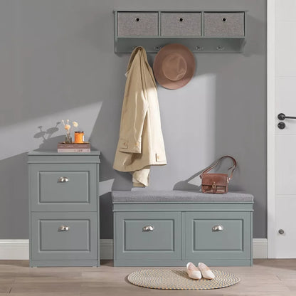 SoBuy Siaura batų spintelė su sėdyne prieškambariui 24 cm FSR64-HG