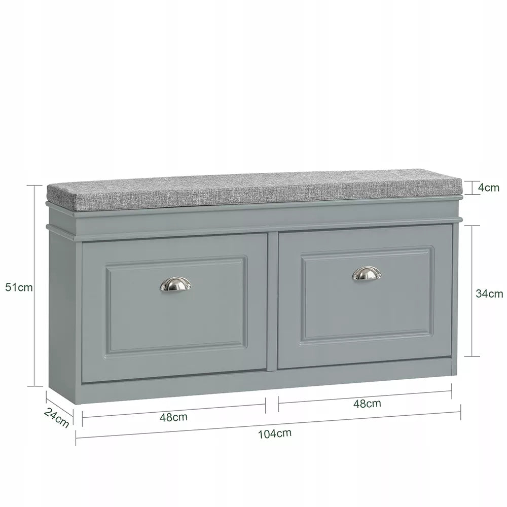 SoBuy Siaura batų spintelė su sėdyne prieškambariui 24 cm FSR64-HG