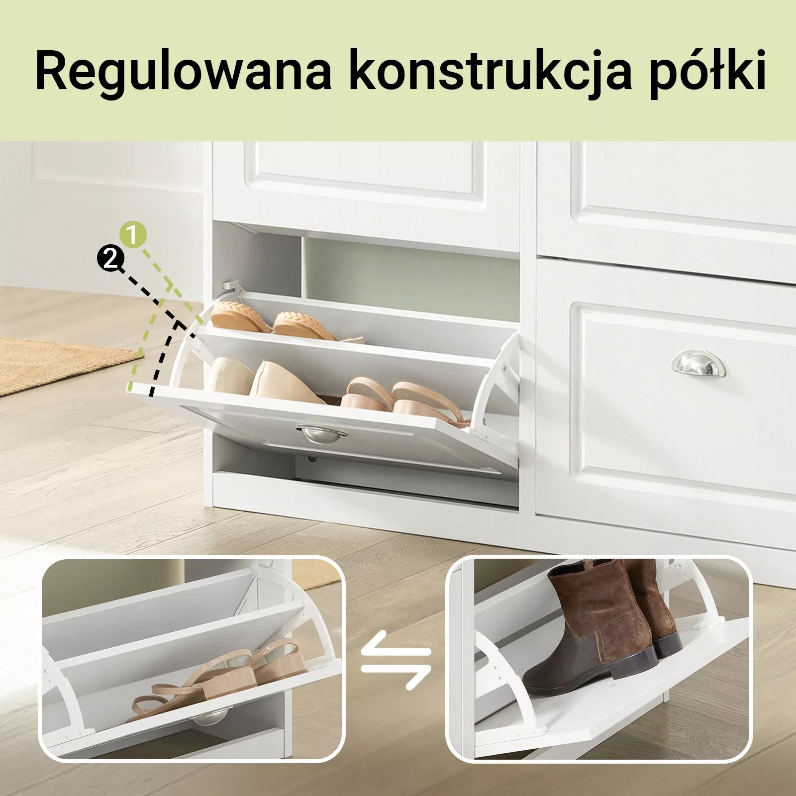 SoBuy Siaurų batų spintelė drabužių spintos organizatorius, 24cm, FSR79-W