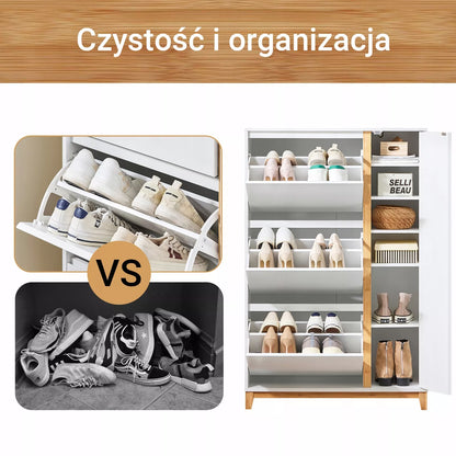 SoBuy Aukštas batų stovas su saugykla ir 3 atvartais Prieškambaris FSR189-WN