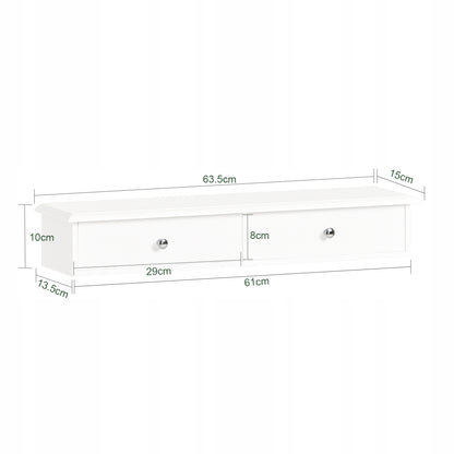 Sobuy Baltas sieninis pakabinamas su 2 stalčiais lentynų stovas svetainei FRG43-W