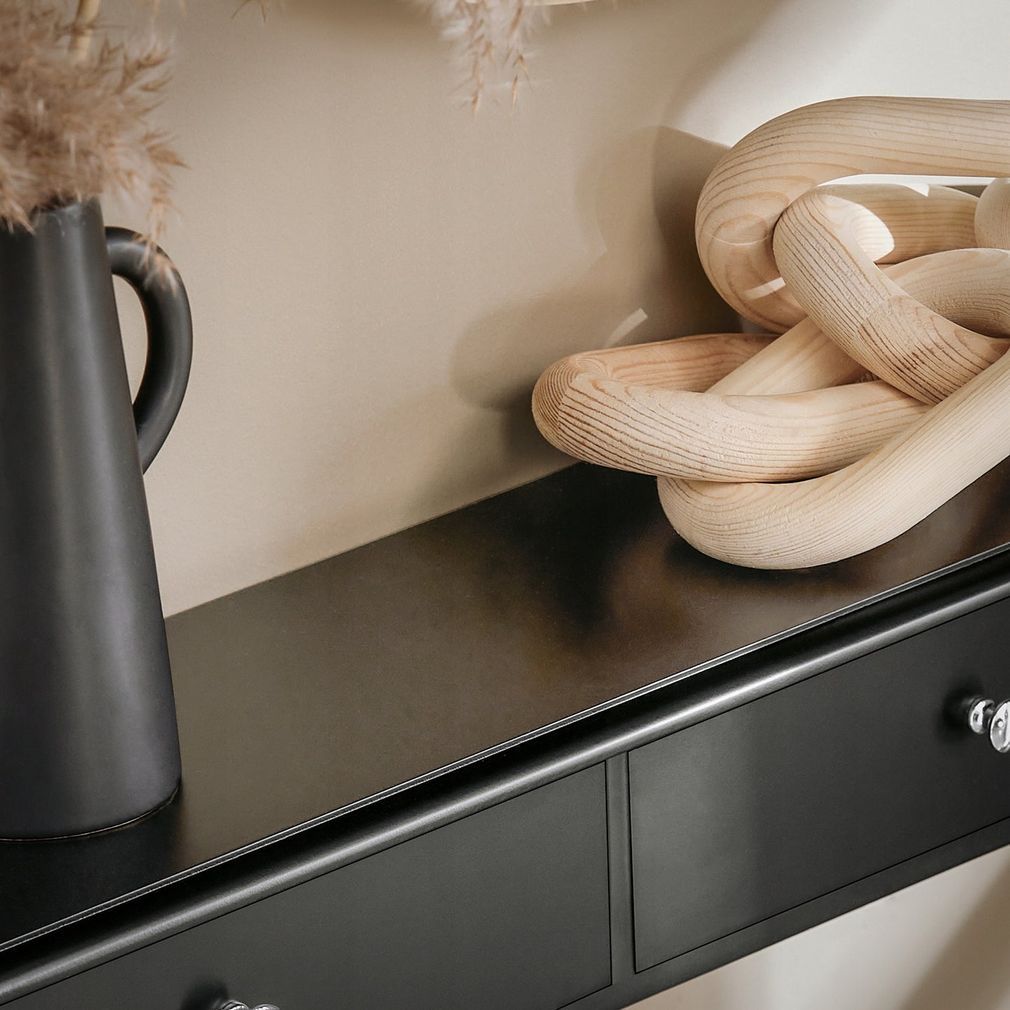 Sobuy Sieninė pakabinama lentyna su 3 stalčiais, miegamojo lentyna FRG43-L-SCH