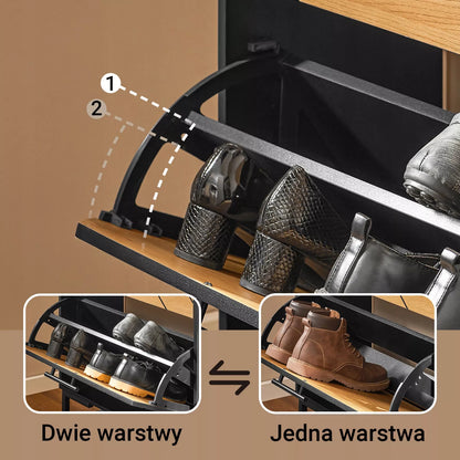 Sobuy Batų spintelė, drabužinė, 3 atvartai, juoda, organizatorius FSR164-SCH