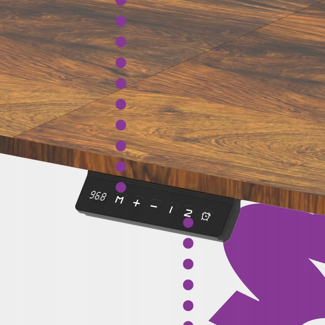 Spacetronik ELEKTRINIS reguliuojamas stalas 160x80 LED panelis 80KG signalizacija baltas