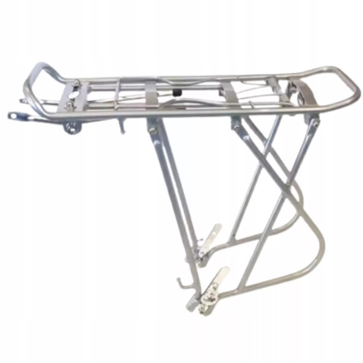 Srebrny aluminiowy bagażnik rowerowy 26-28 cali, regulowany, lekki i wytrzymały