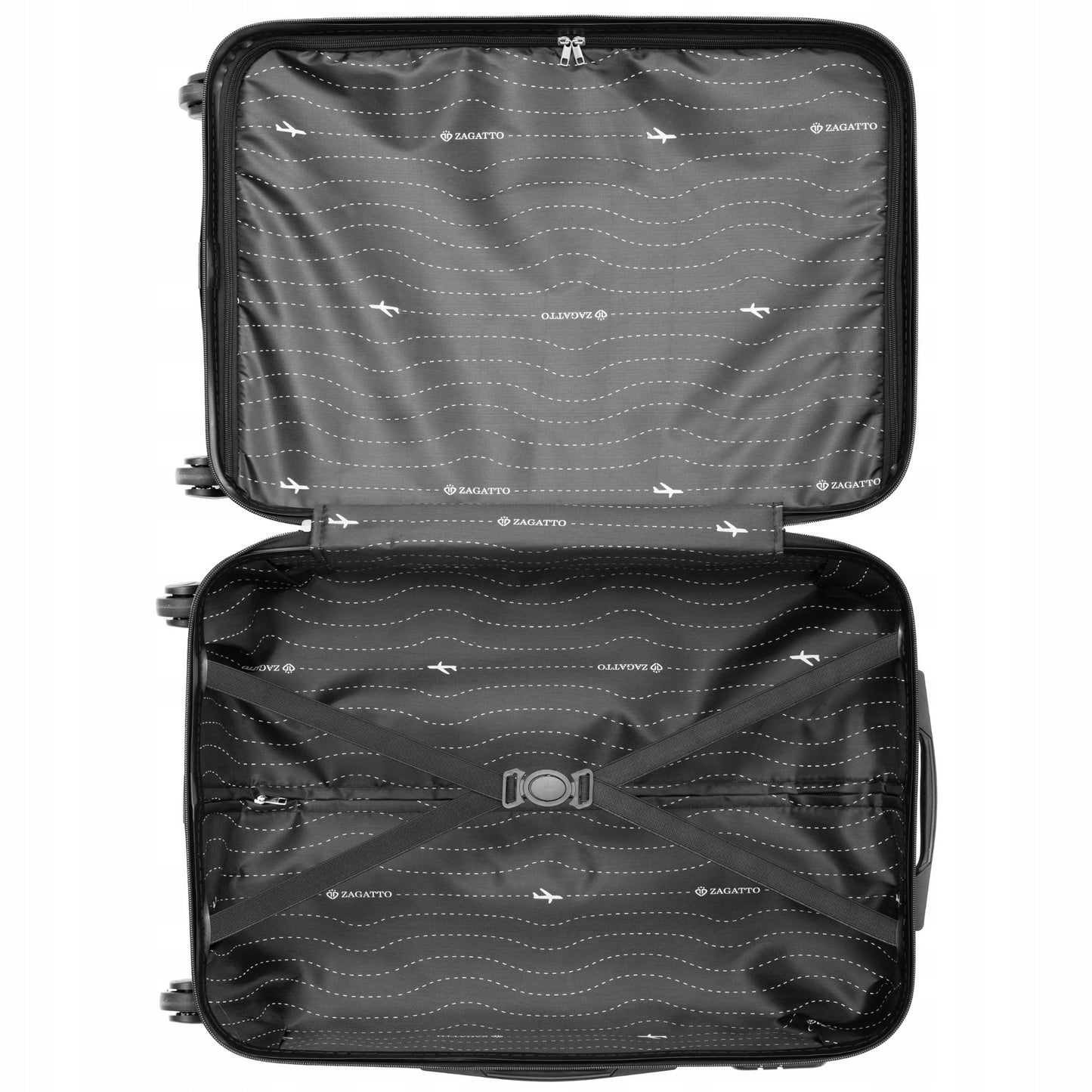 Vidutinio dydžio kelioninis lagaminas su ratukais RYANAIR 60L kietas ZAGATTO