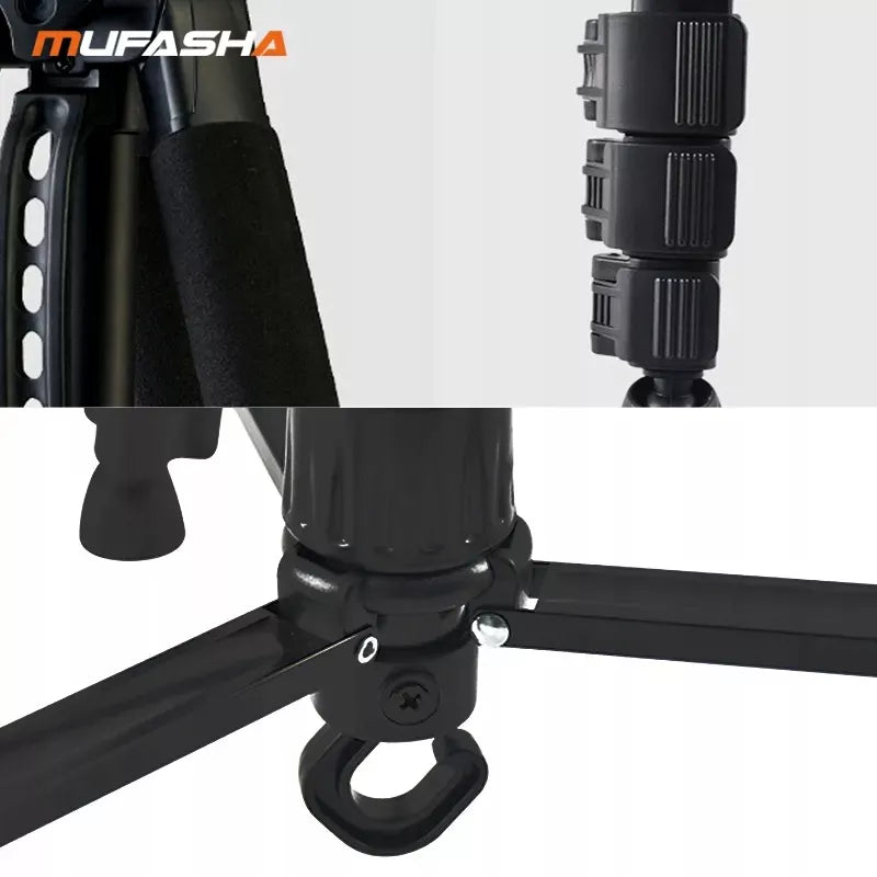 150 cm trikojis stovas su telefono laikikliu, lazeriui ir fotoaparatui – stabilus dovanos pasirinkimas