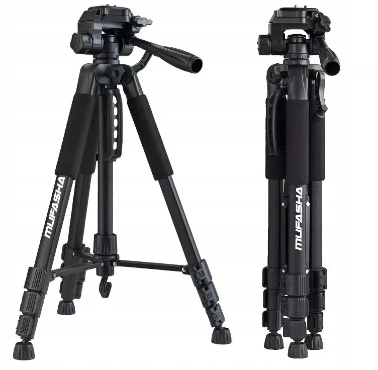 150 cm trikojis stovas su telefono laikikliu, lazeriui ir fotoaparatui – stabilus dovanos pasirinkimas