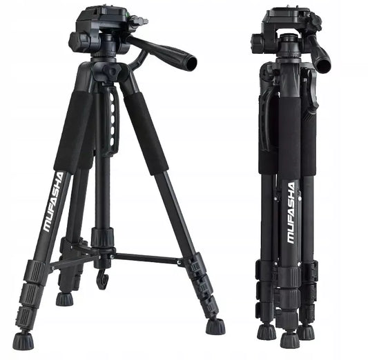 150 cm trikojis stovas su telefono laikikliu, lazeriui ir fotoaparatui – stabilus dovanos pasirinkimas