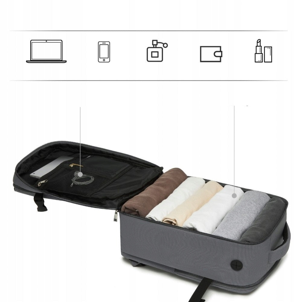 Pilkos Skra Skranės Dydžio Kuprinė 40x30x20 RYANAIR Wizz Air Kabininė KUPRINĖ