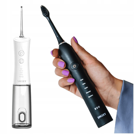 Sonicinis dantų šepetėlis Smiley + Belaidis dantų irigatorius