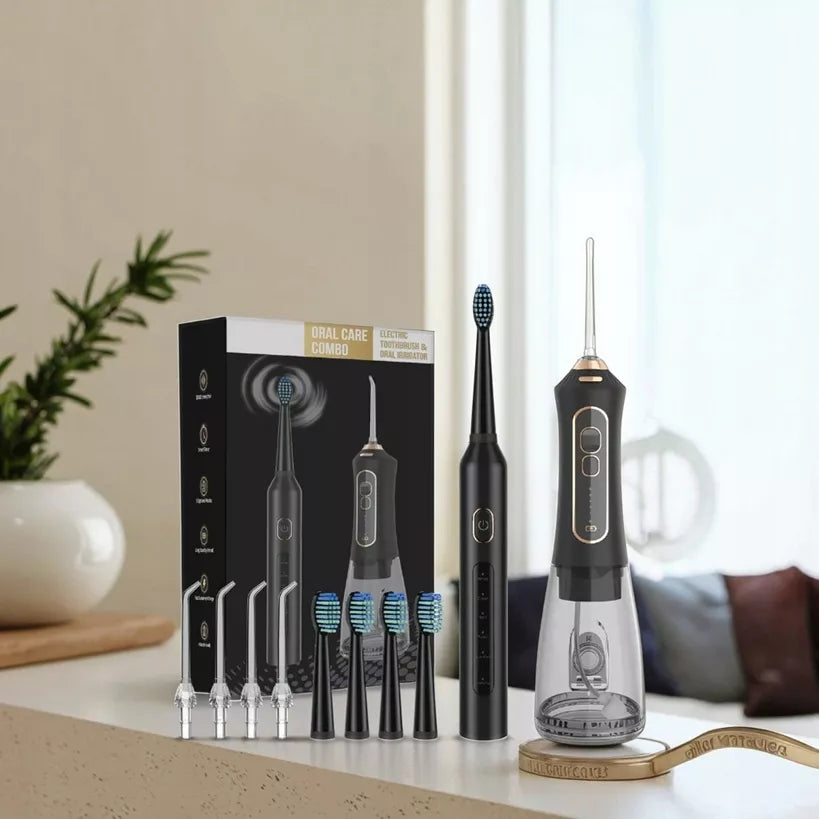 Sonic dantų šepetėlis + vandens dantų irigatorius, 5 režimai, USB, IPX7, RINKINYS