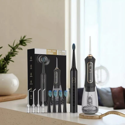 Sonic dantų šepetėlis + vandens dantų irigatorius, 5 režimai, USB, IPX7, RINKINYS
