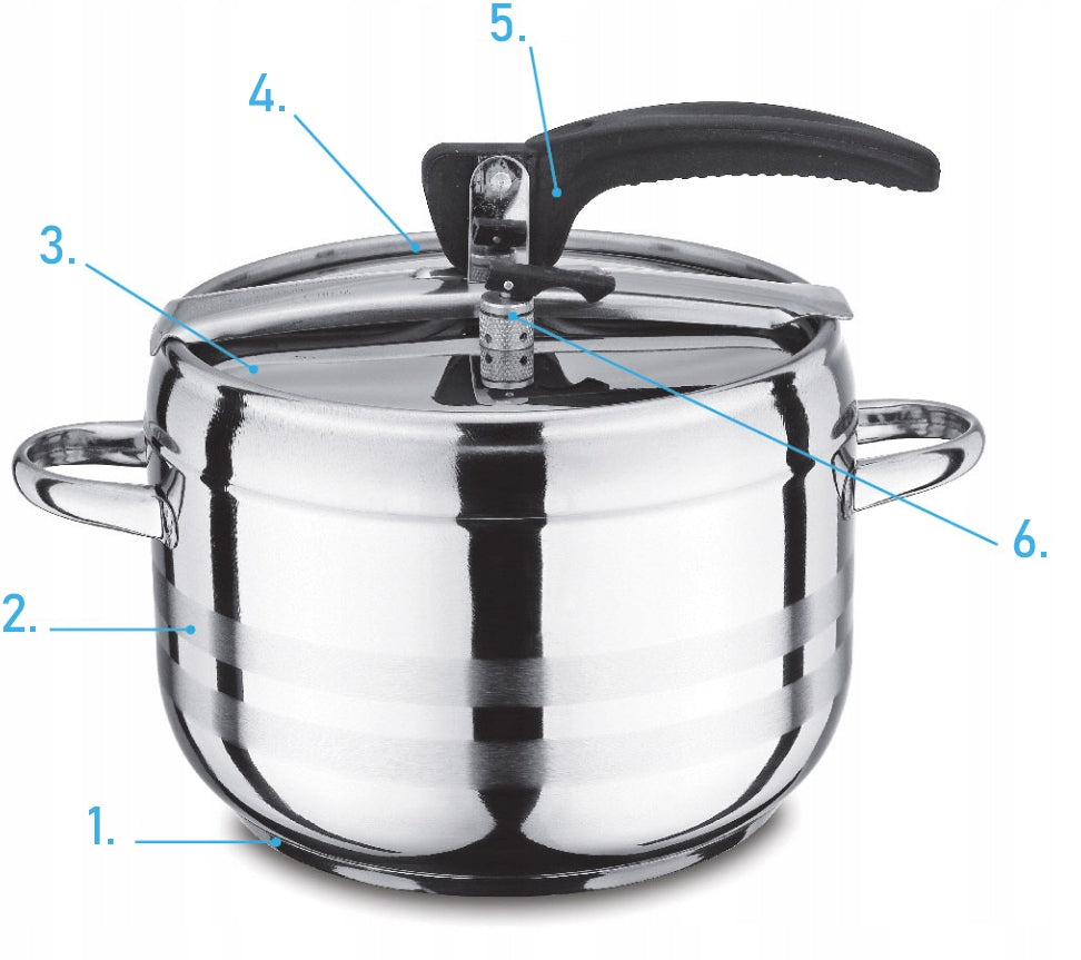 Greitpuodis 7L dujinėms ir indukcinėms viryklėms, slėginis puodas greitam virimui STAL