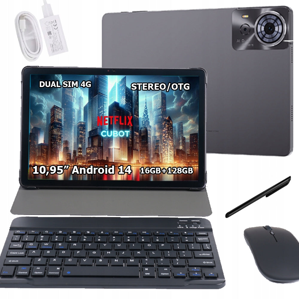 PLANŠETINIS KOMPIUTERIS CUBOT TAB 70 10,95" 16/128GB LTE 4G GPS WIFI ANDROID KLAVIATŪRA PELĖ