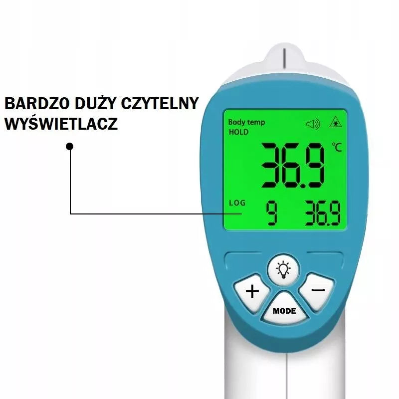 MEDYCZNY TERMOMETR BEZDOTYKOWY NA PODCZERWIEŃ LCD