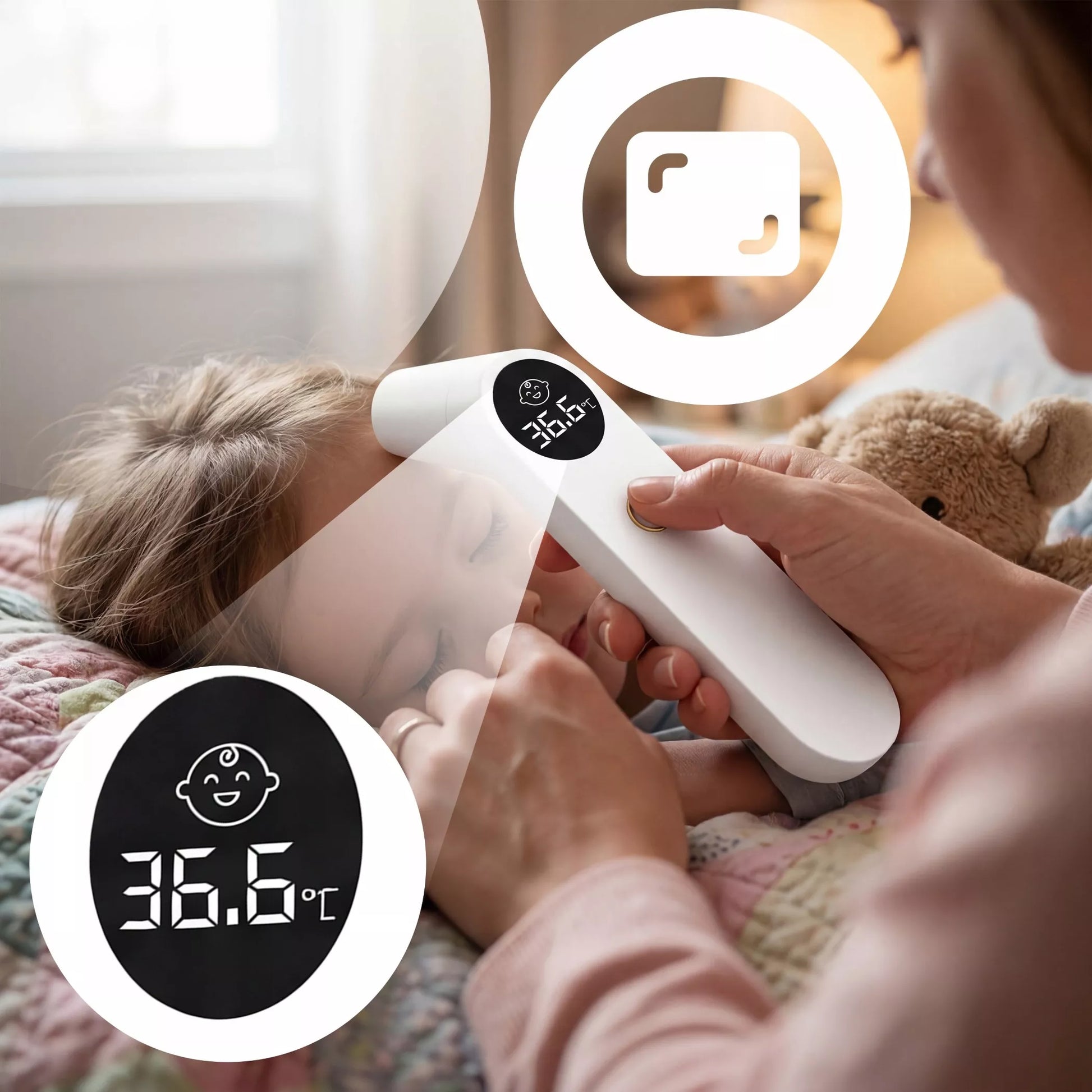 RETOO bekontaktis infraraudonųjų spindulių termometras su LCD ekranu ir temperatūros įspėjimo funkcija