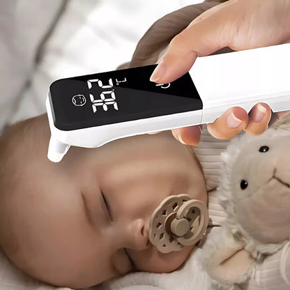 Bekontaktis medicininis infraraudonųjų spindulių termometras su LCD ekranu, karščiavimo įspėjimu, ausies ir kaktos matavimui