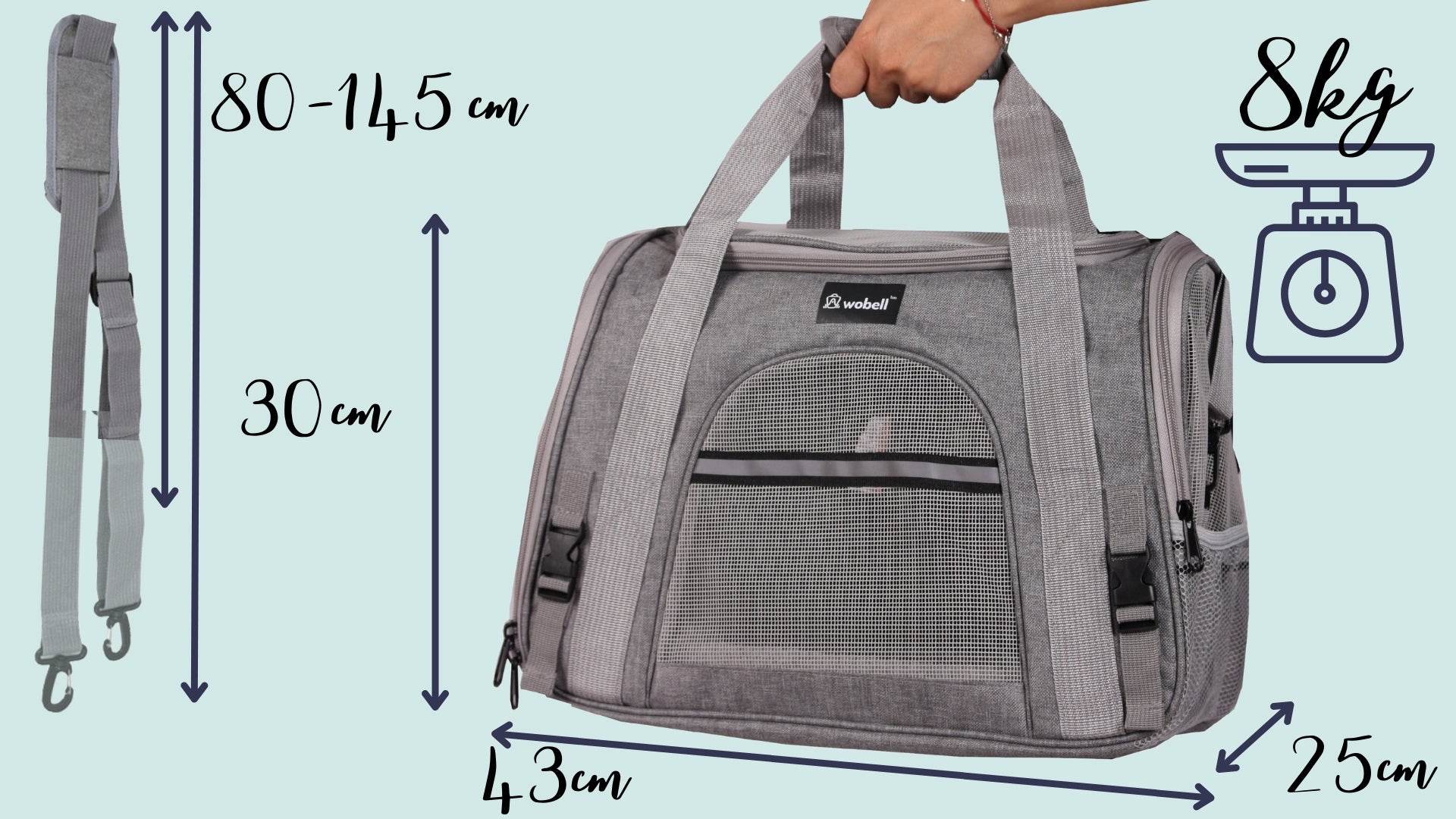 DVRĖLIS TRANS portavimo dėžė vežimėlis šunims katėms, su atidaromu šonu ir viršumi, su kilimėliu