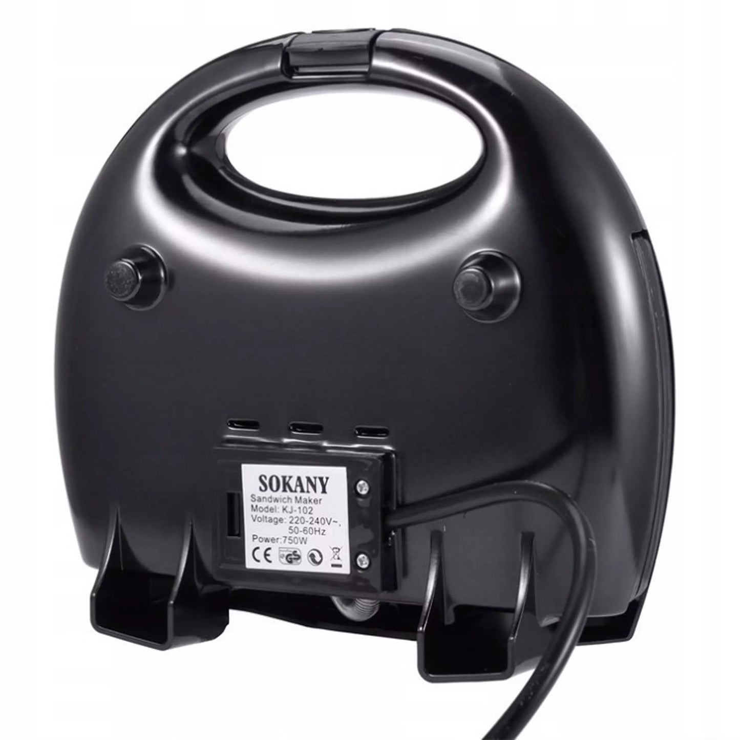 Galingas 750W sumuštinių skrudintuvas, skirtas trikampiams sumuštiniams, saugus